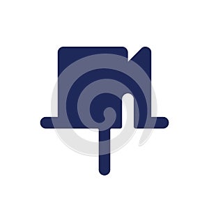 Attached message black glyph ui icon