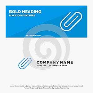 Attachment, Attach, Clip, Add SOlid Icon Website Banner and Business Logo Template