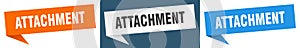 attachment banner. attachment speech bubble label set.