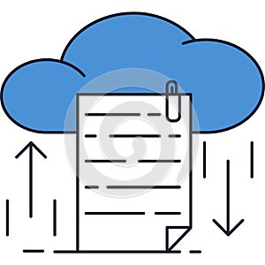 Attachment file document vector cloud compute icon