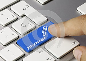 Attachment - Inscription on Blue Keyboard Key