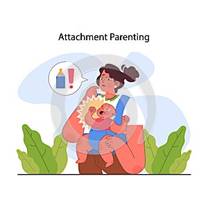 Attachment parenting. Secure attachment style in parents and kid relationship