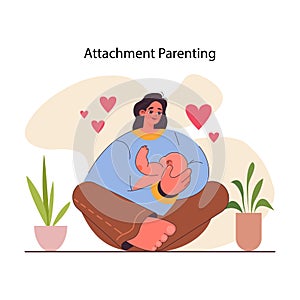 Attachment parenting. Secure attachment style in parents and kid relationship