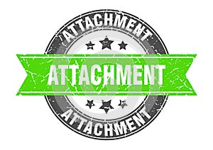 attachment round stamp with ribbon. label sign