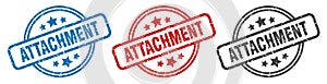 attachment stamp. attachment round isolated sign.