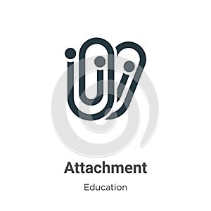 Attachment vector icon on white background. Flat vector attachment icon symbol sign from modern education collection for mobile