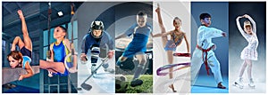 Ice hockey sport players in action, business comptetition concpet, teen girls on training