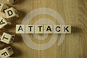 Attack word from wooden blocks