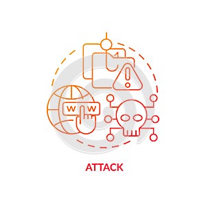 Attacks red gradient concept icon