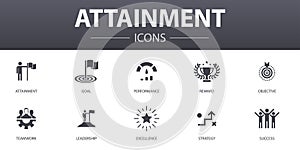 Attainment simple concept icons set