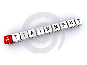 attainment word block on white