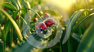 In an attempt to save time and energy the Lilliputian farmers decided to use their resident ladybugs as farming istants photo