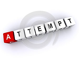 attempt word block on white