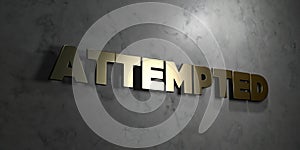 Attempted - Gold text on black background - 3D rendered royalty free stock picture