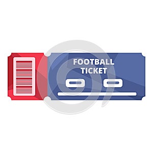 Attend soccer ticket icon cartoon vector. Visit stadium