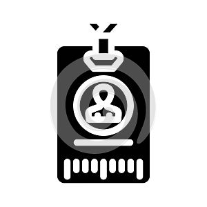 attendee badge glyph icon vector illustration