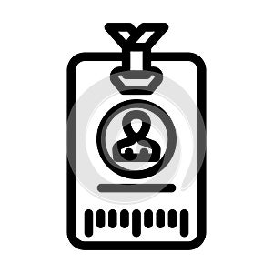 attendee badge line icon vector illustration