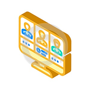 attendee networking isometric icon vector illustration