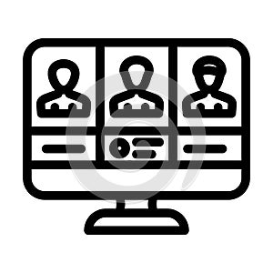 attendee networking line icon vector illustration