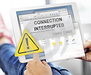 Attention Alert Connection Interrupted Warning Concept