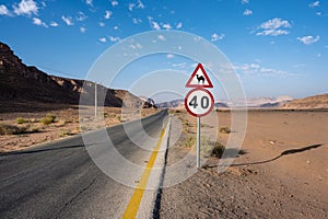 Attention Camel Road Sign in Jordan