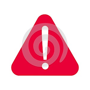 Attention caution danger icon. Flat style design vector illustration