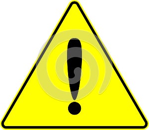 Attention caution exclamation yellow vector sign