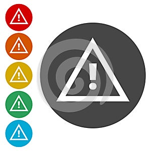 Attention caution sign icon. Exclamation mark. Hazard warning symbol