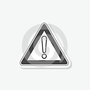 Attention caution sign sticker, simple vector icon