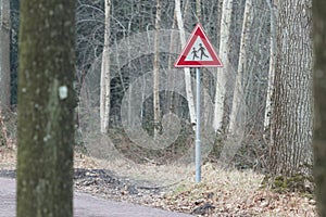 Attention children roadsign