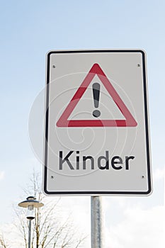 Attention children sign in german language