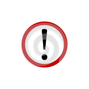 Attention in circle sign icon. Exclamation mark. Hazard warning symbol. Modern UI website navigation. Vector