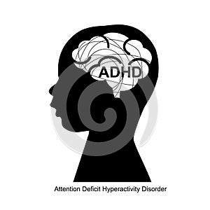 Attention Deficit Hyperactivity Disorder icon, vector illustration