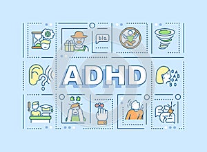Attention deficit hyperactivity disorder word concepts banner