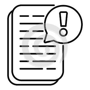 Attention disclaimer icon outline vector. Legal work