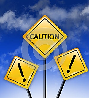 Attention high Risks ahead sign