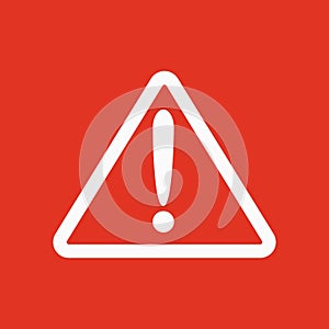 The attention icon. Danger symbol. Flat