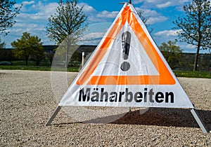 Attention mowing shield