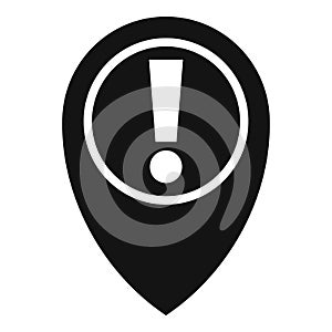 Attention pin exploration icon, simple style