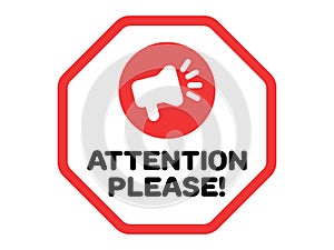 Attention Please Vector with Megaphone Icon