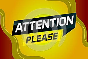 attention please word vector illustration