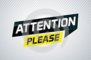 attention please word vector illustration