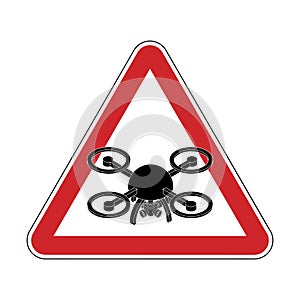 Attention quadrocopter. Danger of aerial photography. Red road s
