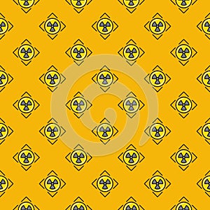 Attention Radiation Warning vector colored seamless pattern