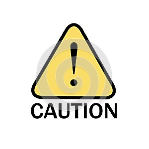 Attention sign alert symbol caution yellow icon danger triangle. safety vector illustration. simple beware roadsign exclamation