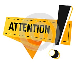 Attention sign with exclamation mark banner vector