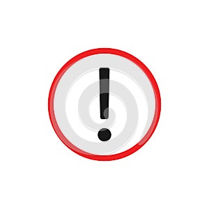 Attention sign with exclamation mark symbol. Vector illustration. Warning icon. Triangle.