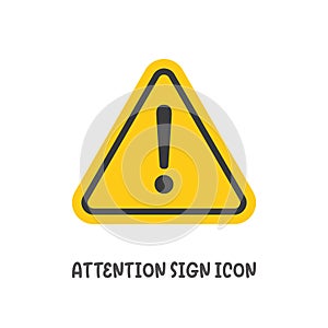 Attention sign icon simple flat style vector illustration