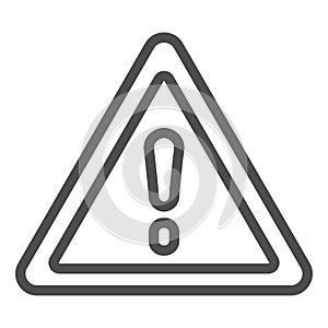 Attention sign line icon. Warning sign vector illustration isolated on white. Alert outline style design, designed for