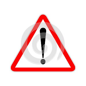 Attention sign symbol triangle. Caution icon exclamation. Alert road sign